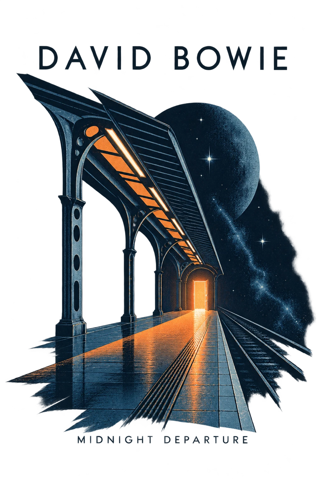 Midnight Departure illustrated T-shirt concept